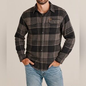 Orvis Men’s Black Grey Plaid Flannel Shirt Cotton Long Sleeve Size XL